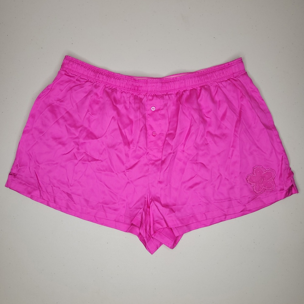 Victoria's Secret PINK‎ ~ Hot Pink Satin Boxer Sleep Shorts - Picture 4 of 5